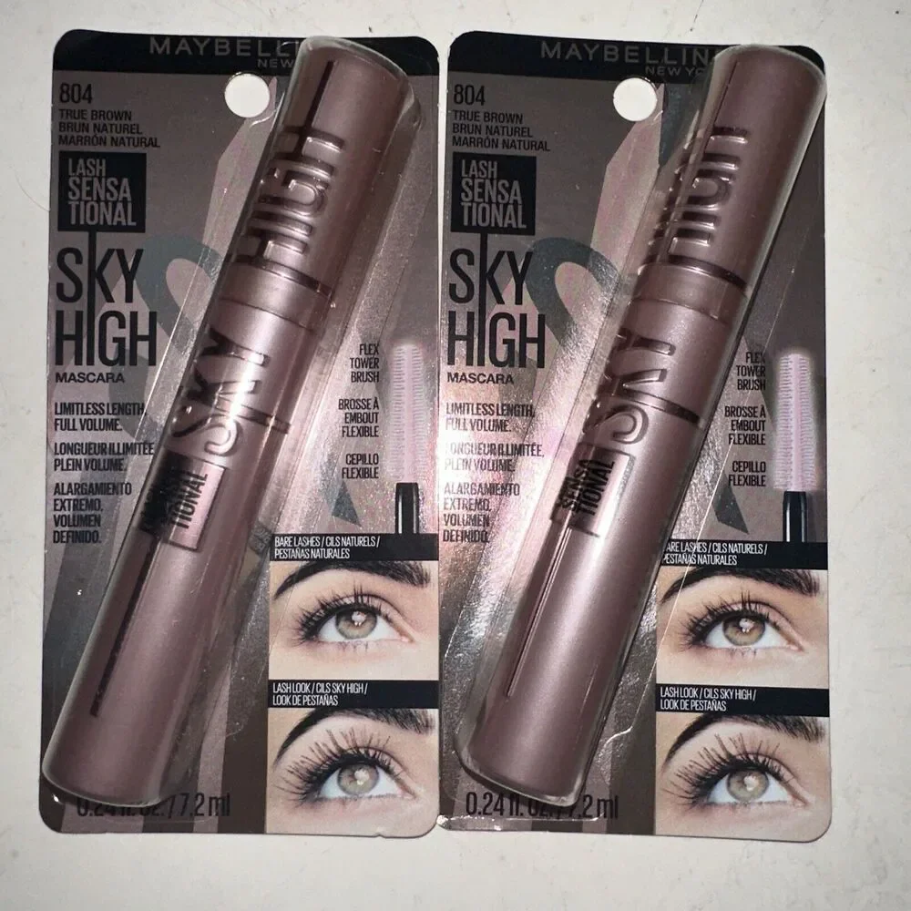 2 Maybelline New York Lash Sensational Sky High Mascara #804 True Brown 7.2 ml